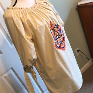 NWOT. Lovely boho style dress. Awesome details💙🧡 Perfect for spring and summer